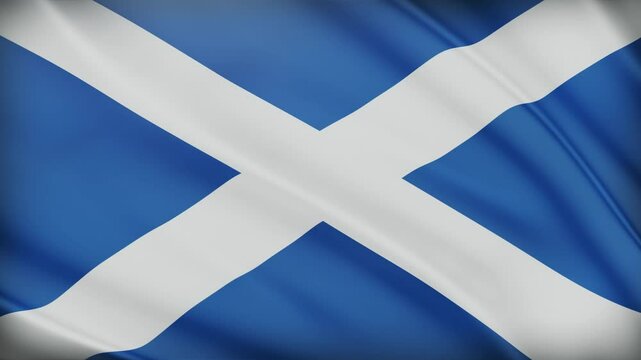 Scotland Flag Waving: 3D Satin Fabric Texture. Realistic 4K Flag of the Republic of Scotland