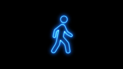 man icon. neon and glowing people sign icon. User icon in flat style. man walk icon.