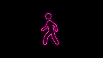 human resource and businessman icon concept. neon and glowing people sign icon. User icon in flat style. man walk icon.