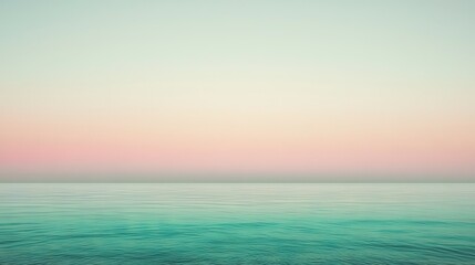Naklejka premium A vast expanse of water with a vibrant pink and azure sky in both the backdrop and foreground