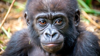 Obraz premium A Cute Gorilla Baby