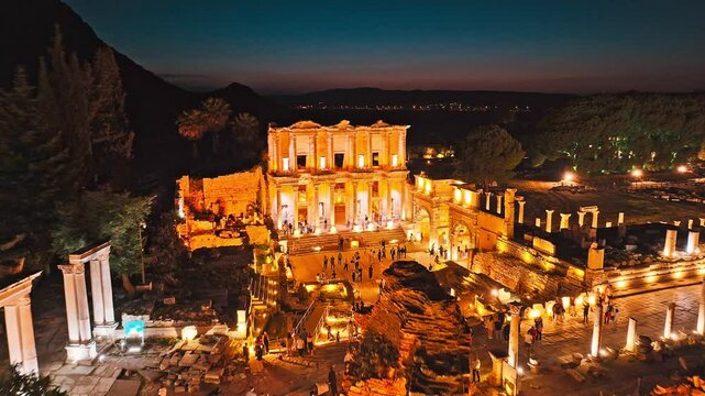 Aerial view of Ephesus ancient city ( Efes Antik kenti)