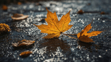 autumn leaves on the ground