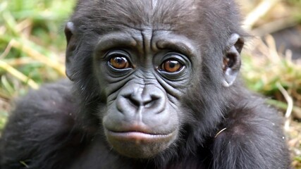 Obraz premium A Cute Gorilla Baby