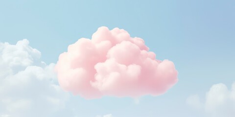 Obraz premium Pink and blue sky background with tiny clouds.