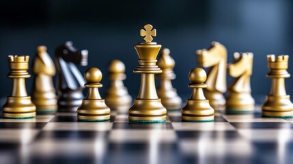 A chessboard with SEO and business strategy pieces, symbolizing the strategic nature of SEO in competitive business