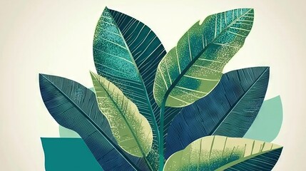   A close-up of a blue-green plant in a white background