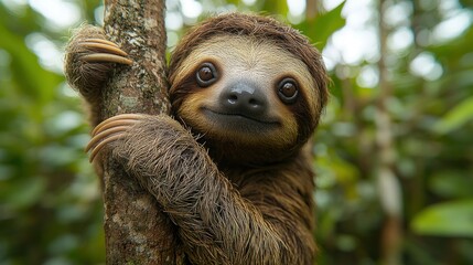 Fototapeta premium Adorable Sloth in the Rainforest