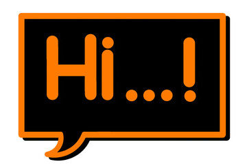 icon, social media speech bubble, social network speech bubble, social icon, bubble sign, call us sign, call us icon, bubble speech bubble, bubble icon, hi, hi text, text, sticker for social media