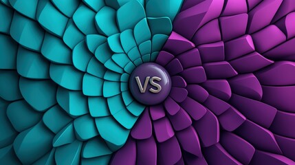 Fototapeta premium Abstract Purple and Teal Scaled Background with Vs Symbol