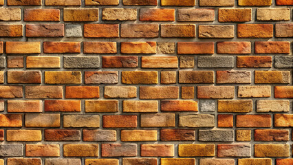 Obraz premium Brick wall texture in red and brown tones, rustic and rugged pattern for backgrounds