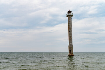Fototapeta premium A view of the leaning Kiipsaare lighthouse on Saaremaa Isand in northern Estonia