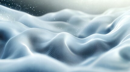 Obraz premium Adorable abstract fog waves, symbolizing new life, rhythmically arranged on a futuristic fractal background, 3D rendering