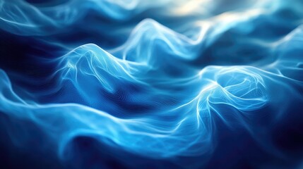 Obraz premium Adorable abstract fog waves, symbolizing new life, rhythmically arranged on a futuristic fractal background, 3D rendering