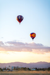 Colorful Hot Air Balloons Soaring at Reno NV Balloon Festival