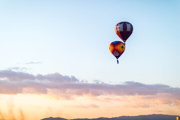 Colorful Hot Air Balloons Soaring at Reno NV Balloon Festival