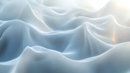 Obraz premium Beautiful abstract fog waves rising rhythmically, arranged on a futuristic fractal background, representing new beginnings, 3D rendering