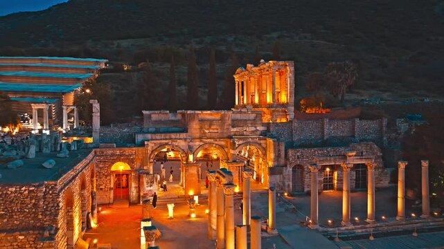Aerial view of Ephesus ancient city ( Efes Antik kenti)