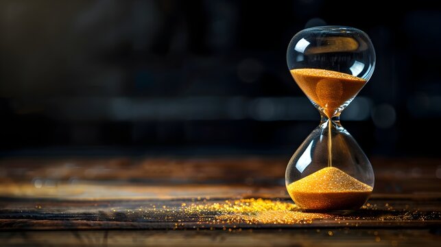 Hourglass with Sand Running Out Symbolizing Time and Mortality