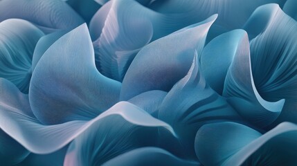 Obraz premium Rhythmically arranged abstract wavy leaves, rising on a futuristic fractal background, 3D rendering, creating a stunning visual effect