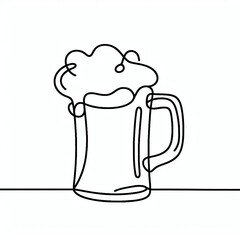 silhouette beer thin lines flat colors