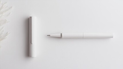 Minimalist White Pen on White Background Generative AI