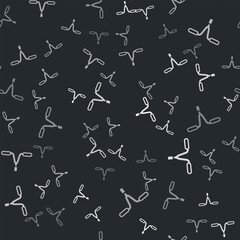 Grey Bicycle handlebar icon isolated seamless pattern on black background. Vector