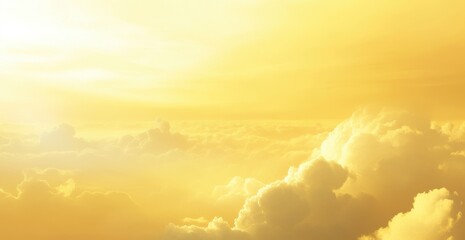 soft yellow sky with clouds in the background