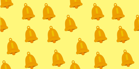 Ringing bell pattern background. bell seamless pattern background. gold bell pattern background.