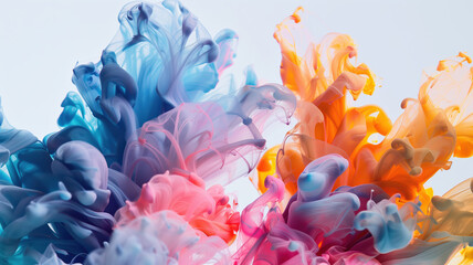 Obraz premium Captivating Ink Drops Create Artistic Floral Patterns in Water A Futuristic Visual Experience