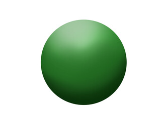 Green ball, 3D green circle shape, illustration without background. Object for use in various graphic design works.