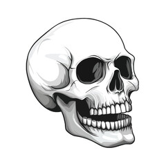 Fototapeta premium Skull Head illustration design using hat, viking, and smoke for resource design