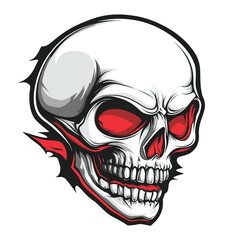 Fototapeta premium Skull Head illustration design using hat, viking, and smoke for resource design