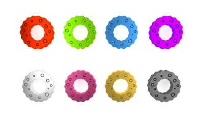 Colorful Christmas wreath icon isolated on white background. Merry Christmas and Happy New Year. Minimalism concept. 3D render illustration