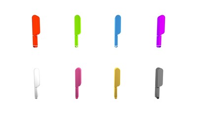 Colorful Knife icon isolated on white background. Cutlery symbol. Minimalism concept. 3D render illustration