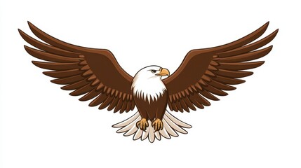 Fototapeta premium A large eagle with its wings spread out