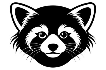Panda head silhouette vector illustration 
