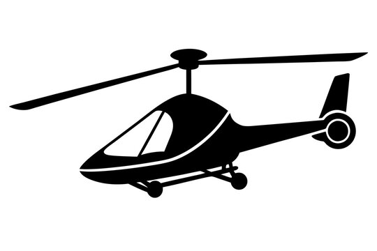 recommend clip art: Gyrocopter silhouette  vector illustration 