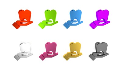 Colorful Tooth icon isolated on white background. Tooth symbol for dentistry clinic or dentist medical center and toothpaste package. Minimalism concept. 3D render illustration