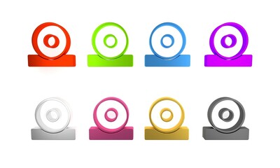 Colorful Otolaryngological head reflector icon isolated on white background. Equipment for inspection the patient's ear, throat and nose. Minimalism concept. 3D render illustration