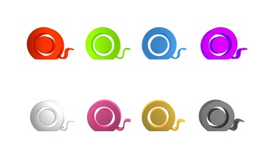 Colorful Dental floss icon isolated on white background. Minimalism concept. 3D render illustration