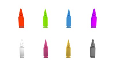 Colorful Bullet icon isolated on white background. Minimalism concept. 3D render illustration