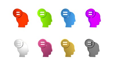 Colorful Calculation icon isolated on white background. Minimalism concept. 3D render illustration