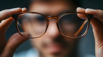 Intentional Adornment:Delicate Hand Placing Sleek Modern Eyewear