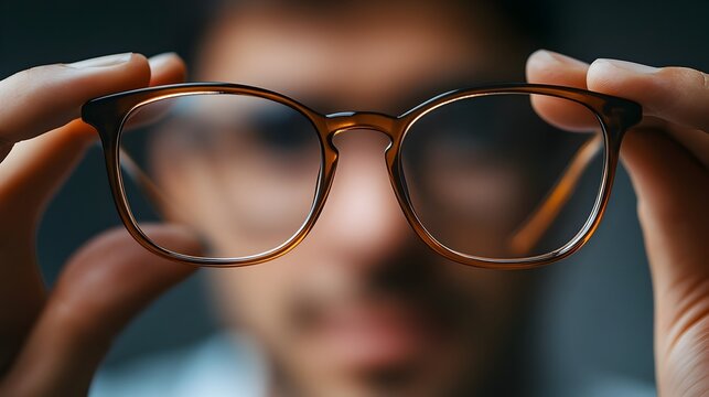 Intentional Adornment:Delicate Hand Placing Sleek Modern Eyewear