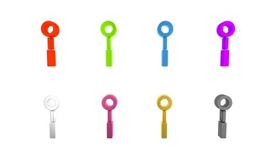 Colorful Wrench spanner icon isolated on white background. Minimalism concept. 3D render illustration