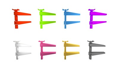 Colorful Clamp tool icon isolated on white background. Locksmith tool. Minimalism concept. 3D render illustration