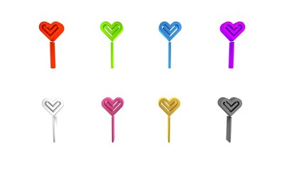 Colorful Lollipop icon isolated on white background. Food, delicious symbol. Minimalism concept. 3D render illustration