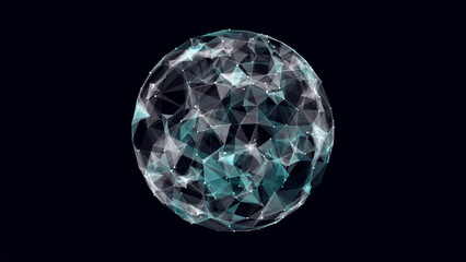 Vector sci-fi colors sphere with particles and lines. Concept network connection. Frame sphere. Abstract technology background.