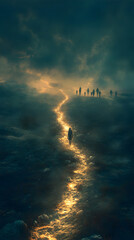 sunset over the sea ai generative 